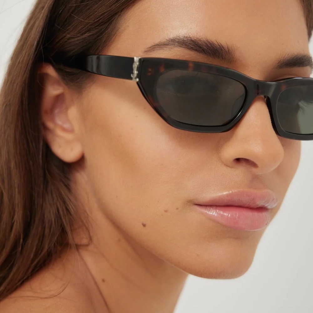 Saint Laurent Eyewear Sunglasses SL M126 003 Havana Squared RP: $508 - Picture 4 of 16